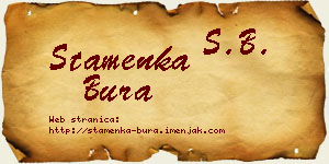 Stamenka Bura vizit kartica
